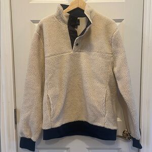 J Crew Men’s cream and blue fleece